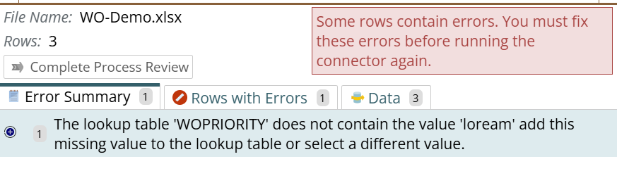 shows where validation pass failed